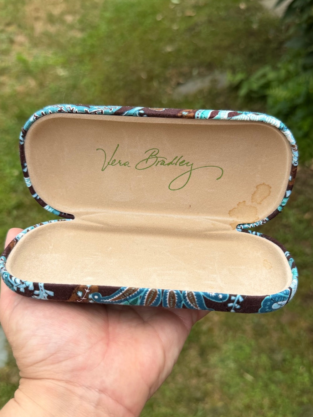 Vera Bradley Java Blue Eyeglass Case Hard Shell Vintage 2006 Reader Glasses